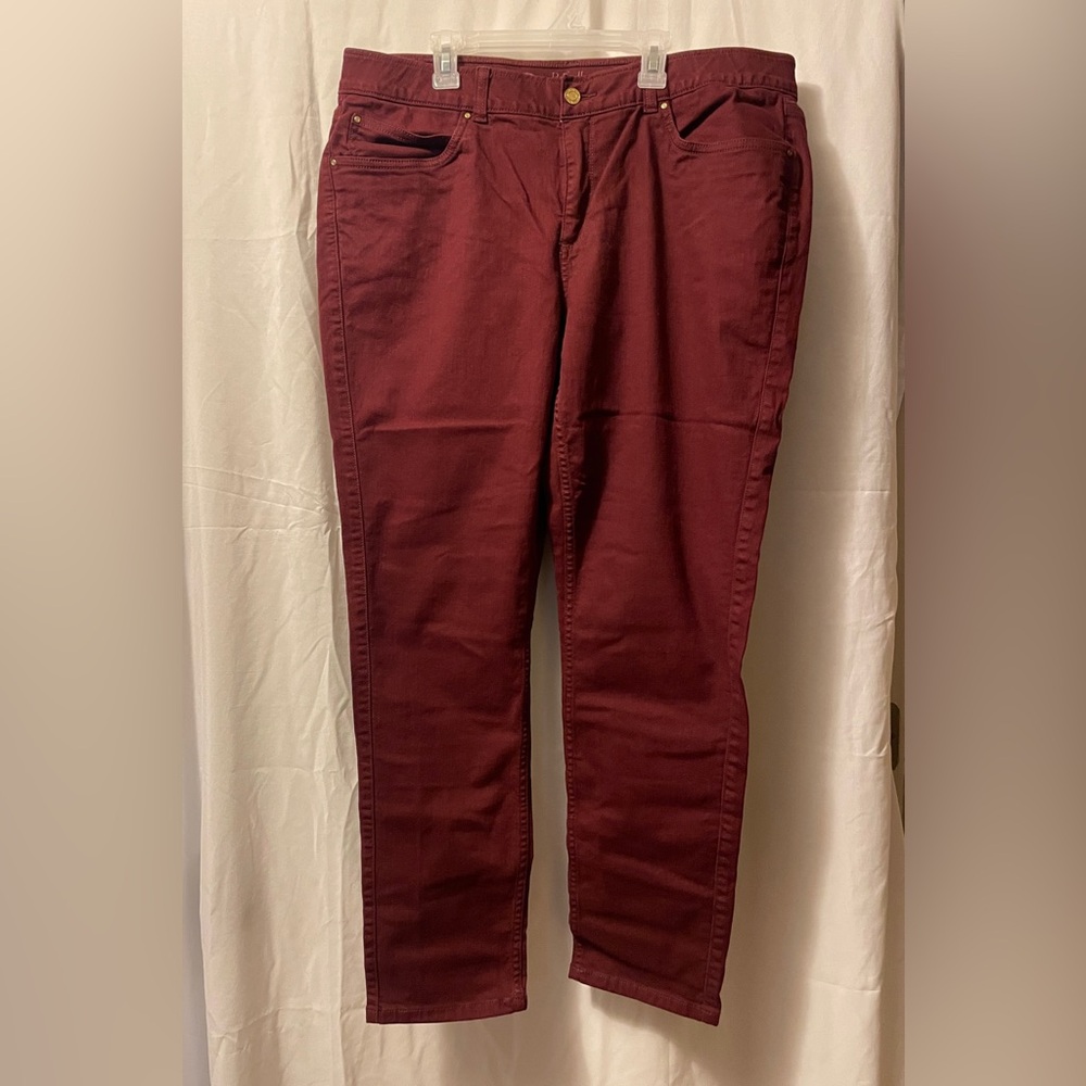 Rafaella Burgundy Jeans with Comfort Waistband